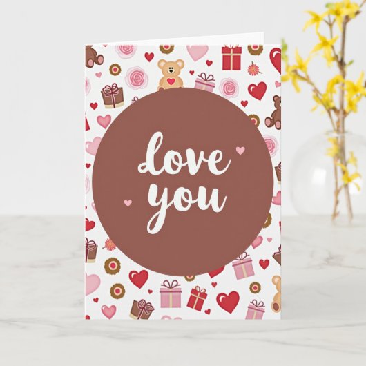 Carte Love Pattern Heartfelt Card (Fleur jaune)