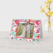 Carte Love Pink Hearts Photo Inspirivity Valentine (Fleur jaune)