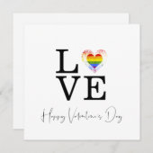 Carte Love Pride Heart Happy Valentine's Day Script (Devant / Derrière)