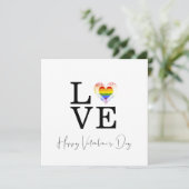 Carte Love Pride Heart Happy Valentine's Day Script (Debout devant)