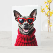 Carte Love Puppy Heart Glasses Card (Fleur jaune)