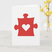 Carte Love Puzzle Heart (Fleur jaune)