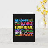 Carte Love Reading Books - Genre Word Art (Fleur jaune)