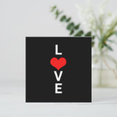 Carte Love Red Heart mignon Saint Valentin Blanc Noir (Debout devant)