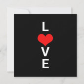 Carte Love Red Heart mignon Saint Valentin Blanc Noir (Devant)