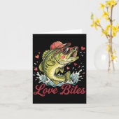 Carte Love Retro Bites Fishing Fisherman Valentines Day  (Fleur jaune)