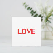 Carte Love rouge typographie moderne Saint Valentin (Debout devant)