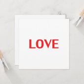 Carte Love rouge typographie moderne Saint Valentin (Devant/Arrière en situation)