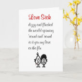 Carte Love Sick, un poème drôle pour celui que vous aime (Fleur jaune)