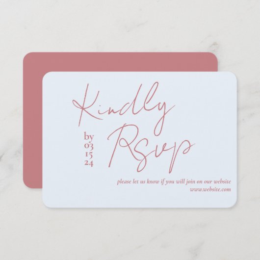 Carte Love Story mariage RSVP (Devant / Derrière)