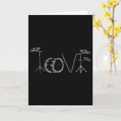 Carte Love Tambours Joyeuse Saint-Valentin Batteur Musiq (Fleur jaune)