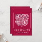 Carte Love Valentines Day Cards – Romantic Love letters (Devant/Arrière en situation)