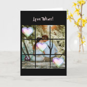 Carte Love Wins Message Photo Coeurs Valentine (Fleur jaune)