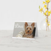 Carte Love Yorkshire Terrier Puppy Dog Blank Card (Fleur jaune)