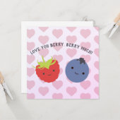Carte Love You Berry Berry beaucoup (Devant/Arrière en situation)