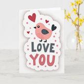 Carte Love You Birdie (Fleur jaune)