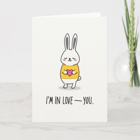 Carte Love You Bunny Heart Card (Devant)