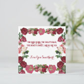 Carte Love You Chéri Rustic Rose Vintage Custom (Debout devant)