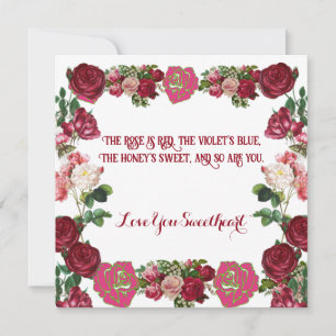 Carte Love You Chéri Rustic Rose Vintage Custom