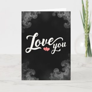 Carte Love You Cœurs Noir Blanc