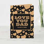 Carte Love You Dad Modern Black Heart Fête des pères pho (Devant)