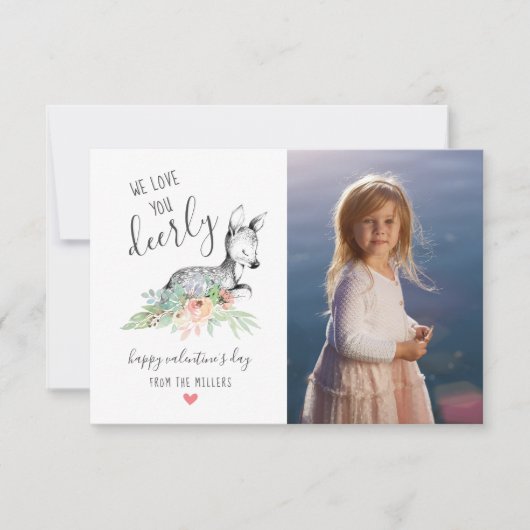 Carte Love You Deerly Photo Valentine (Devant)