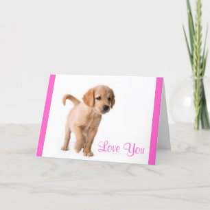 Carte Love You Golden Retriever Puppy Chien Greeting Car