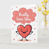 Carte Love You Heart Felt Message Card (Fleur jaune)