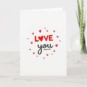 Carte Love You Heart Simple