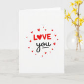 Carte Love You Heart Simple (Fleur jaune)