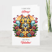 Carte Love You Honey | Bee Themed Valentine's Day (Devant)