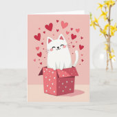 Carte Love You Kitty Cœurs (Fleur jaune)