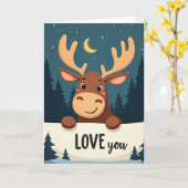 Carte Love You Moose Card (Fleur jaune)