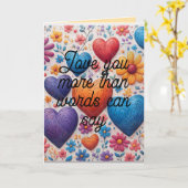 Carte Love you more than words can say  (Fleur jaune)