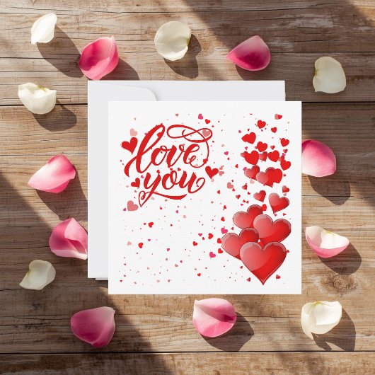 Carte Love You Personalized Flat Card