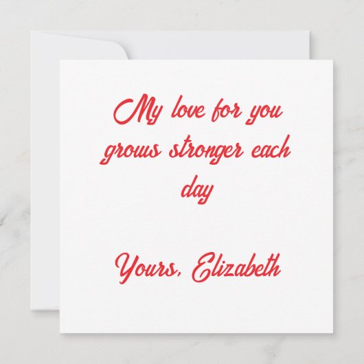 Carte Love You Personalized Flat Card (Dos)