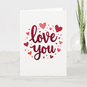 Carte Love You Striped Hearts