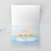 Carte Love You Swans Sunrise Heureuse Sainte-Valentin (Intérieur)