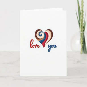 Carte Love You Tourbillon Coeur