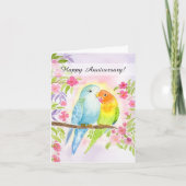 Carte Lovebirds Happy Anniversary (Devant)