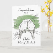 Carte Lovebirds Mariage personnalisé (Fleur jaune)