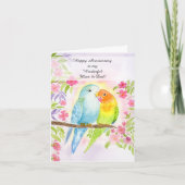 Carte Lovebirds Mom & Dad Happy Anniversary  (Devant)