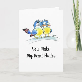 Carte Lovebirds on a Branch Valentine Art