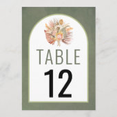 Carte Lovely dried flowers wedding table number card (Dos)