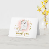 Carte Lovely Ghost Halloween Baby shower Merci (Fleur jaune)