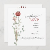 Carte Lovely Spring Floral Mariage Website RSVP (Devant / Derrière)