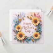 Carte Lovely Sunflowers 3D Mother's Day (Devant/Arrière en situation)