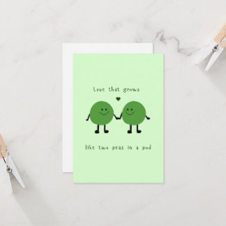 Carte Lover Card Peas - cute two peas in a pod