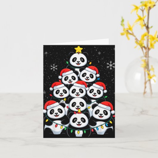 Carte Lover Xmas Panda Christmas Tree T Shirt (Fleur jaune)