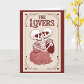Carte Lovers Tarot Card Skeletons Valentines Day Card (Fleur jaune)